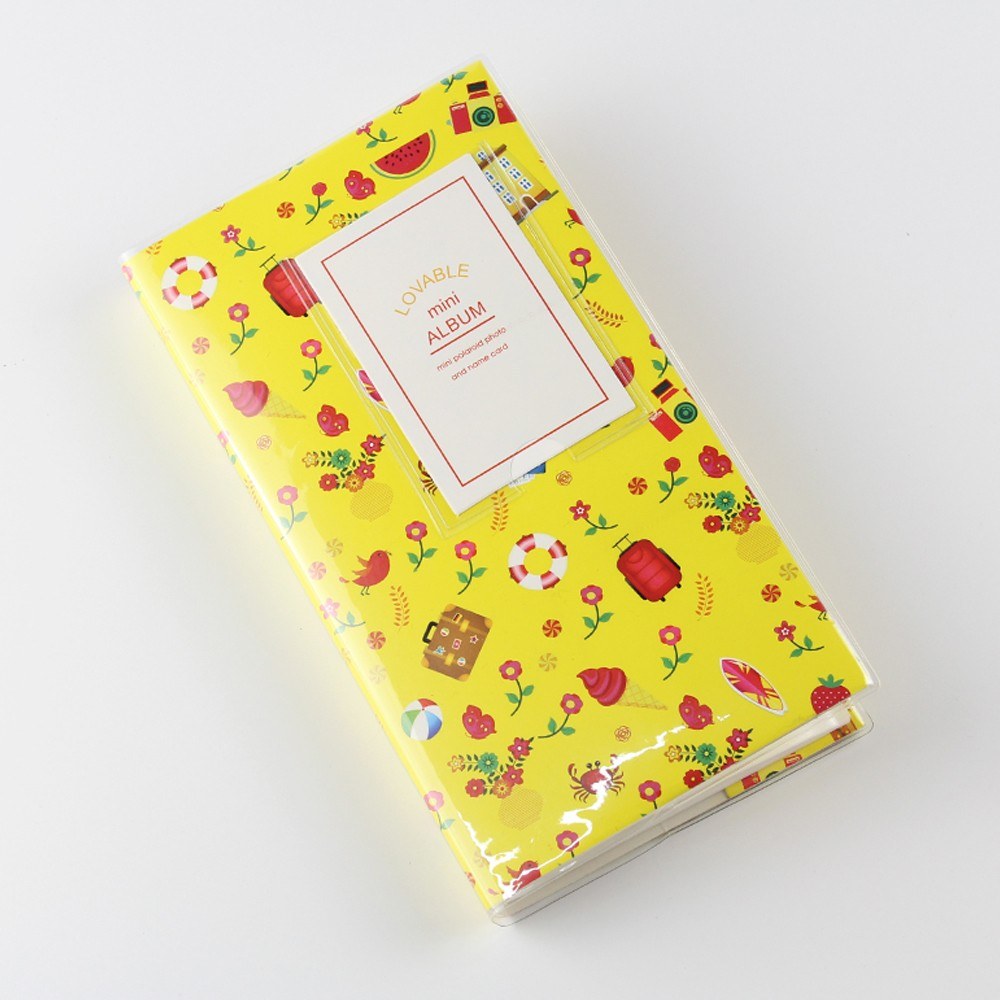 Standard 3in Centerfold Photo Album PVC 84 Pockets Albums Photos Storage Case Memory Souvenir - Yellow