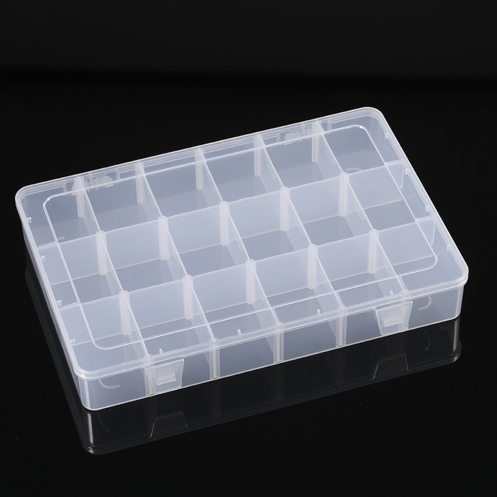 Adjustable Transparent Plastic Dividers 18 Compartment Slot Storage Box Organizer for Small Tools