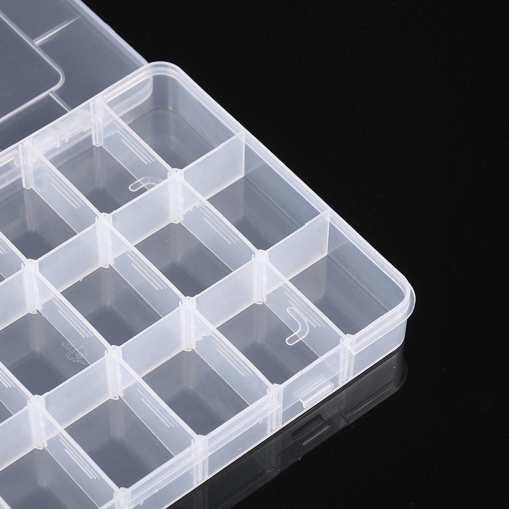 Adjustable Plastic Transparent 18 Grids Storage Containers for Bathroom Accessories Small Tools