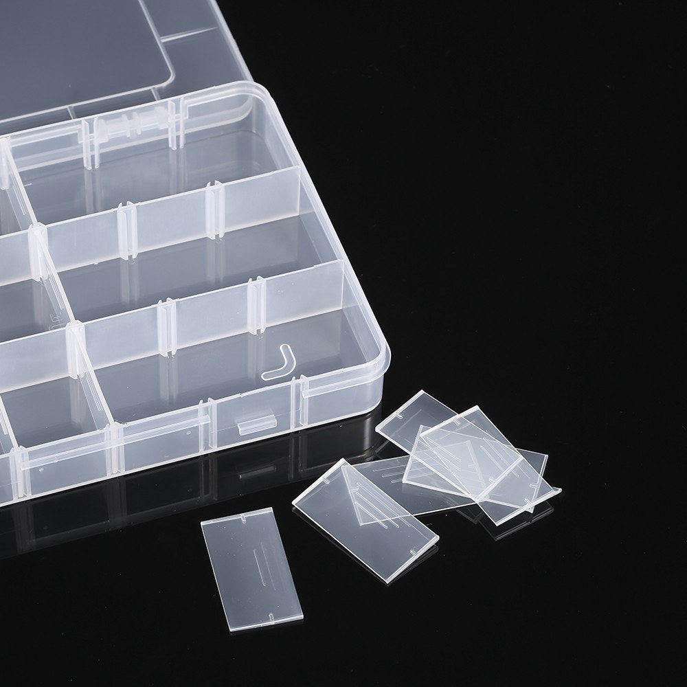 Adjustable Plastic Transparent 18 Grids Storage Containers for Bathroom Accessories Small Tools