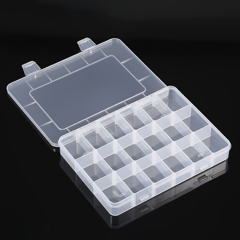 Adjustable Plastic Transparent 18 Grids Storage Containers for Bathroom Accessories Small Tools