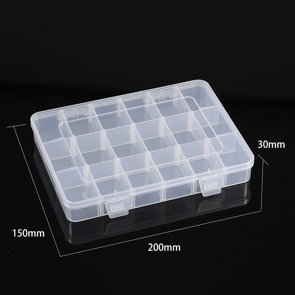 Adjustable Plastic Transparent 18 Grids Storage Containers for Bathroom Accessories Small Tools