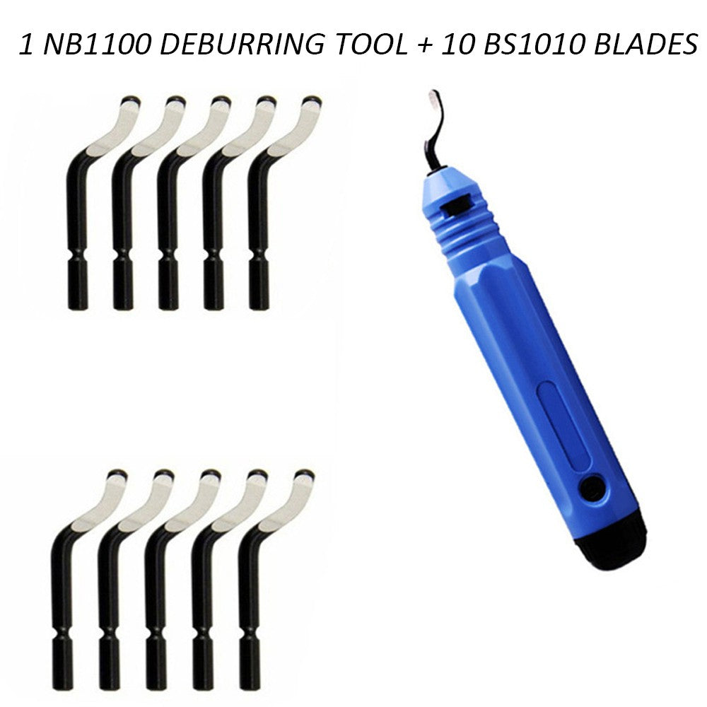 NB1100 Portable Handheld Burr Trimming Cutter Deburring Tool Edge Removing Tools with 10pcs BS1010 Blade