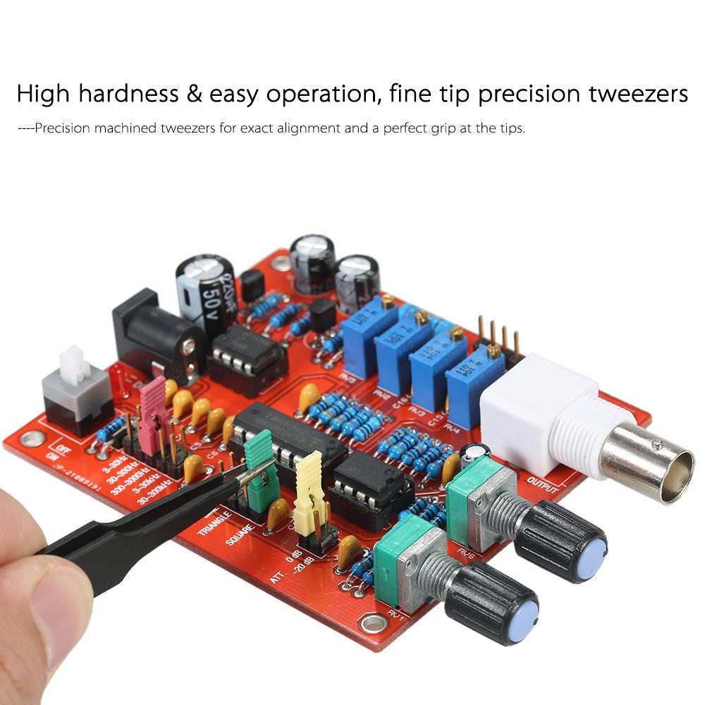 9PCS ESD Tweezers Tools Kit Repair Tool with Storage Bag for Electronics Laboratory Work Hobbies Jewelry Making