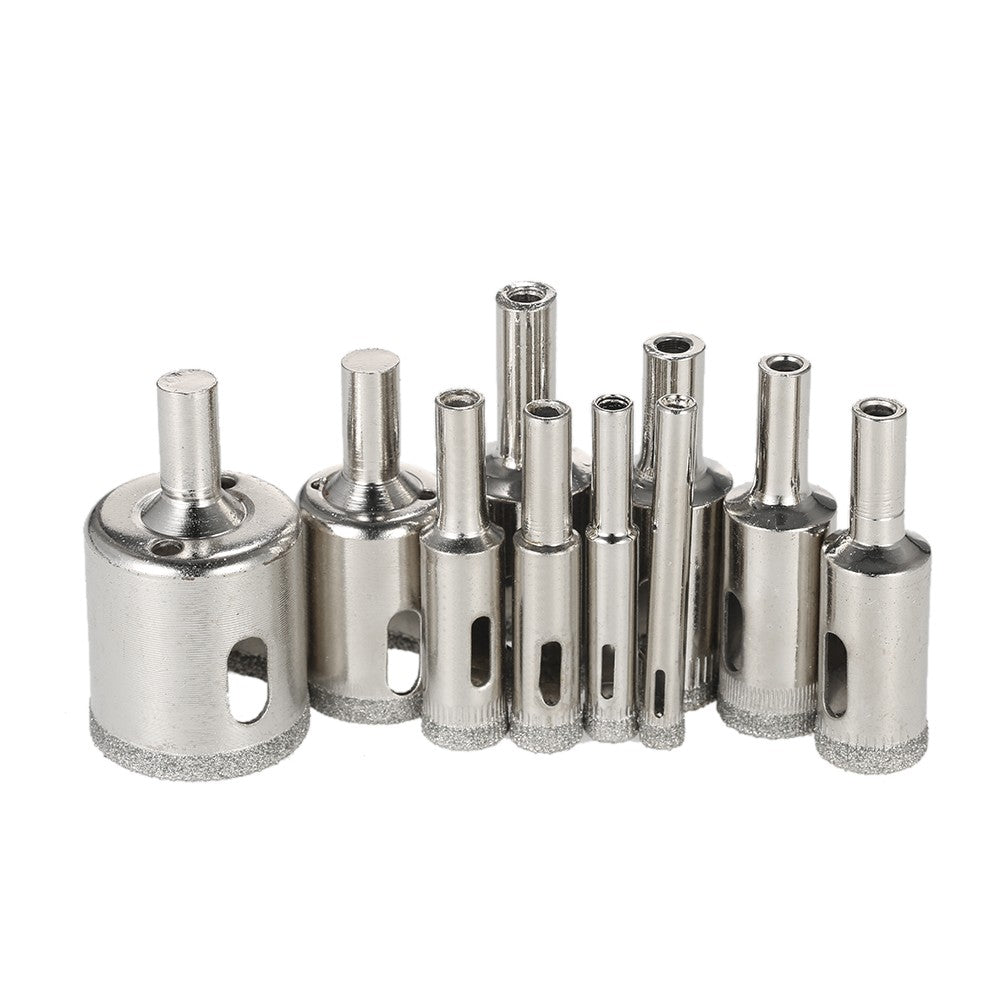 10PCS 6-30mm Glass Hole Drill Bits Saw Kit Marble Ceramic Glass Porcelain Drilling Tool