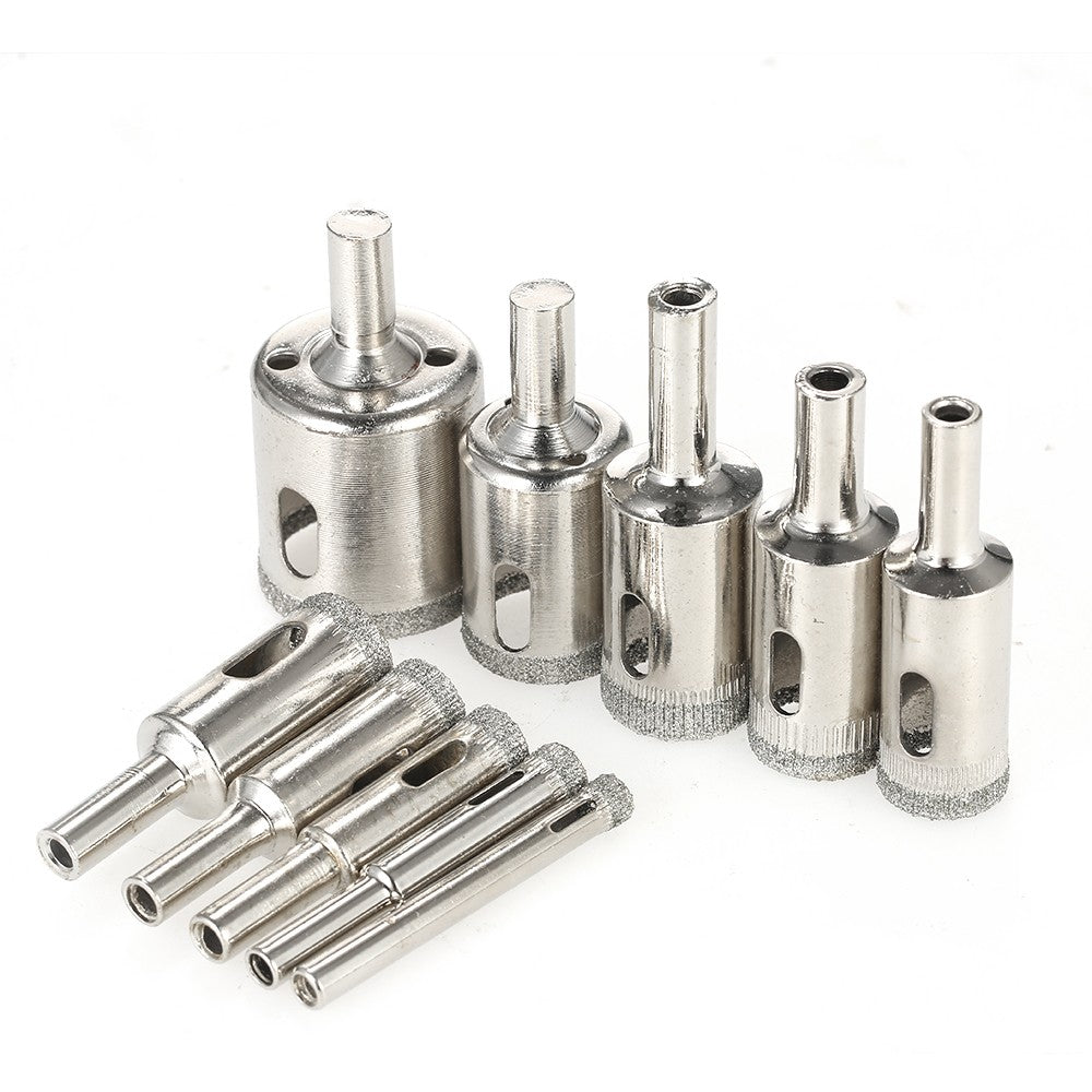 10PCS 6-30mm Glass Hole Drill Bits Saw Kit Marble Ceramic Glass Porcelain Drilling Tool
