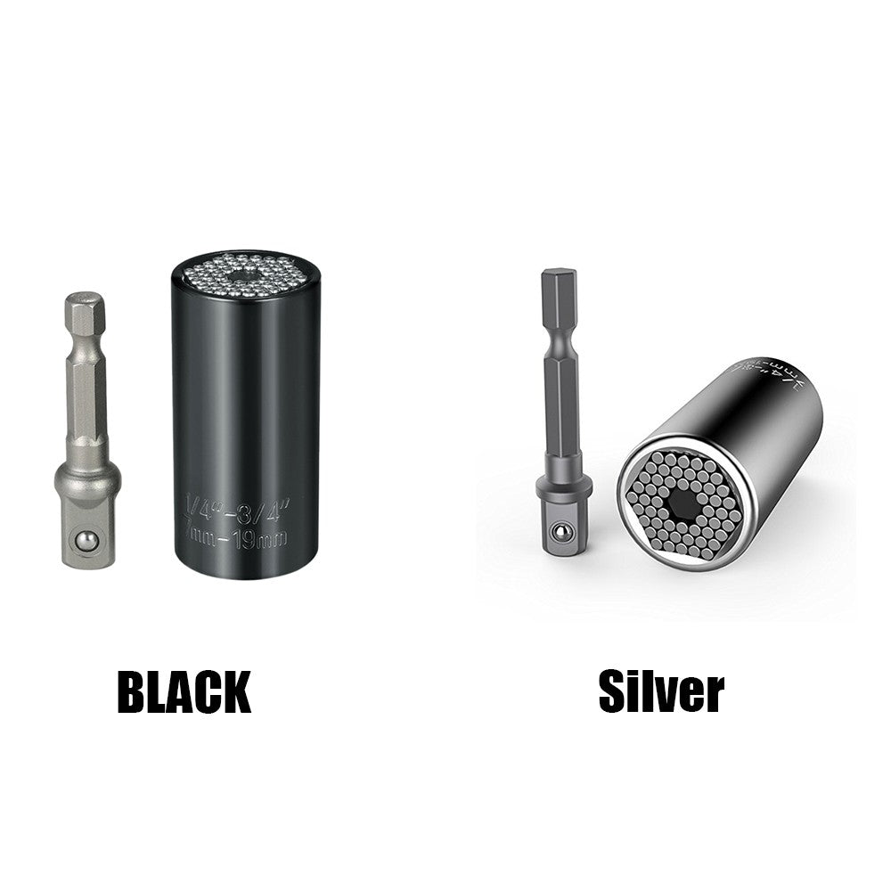 7mm-19mm Universal Multi-functional Socket Metric Wrench Tool - Silver