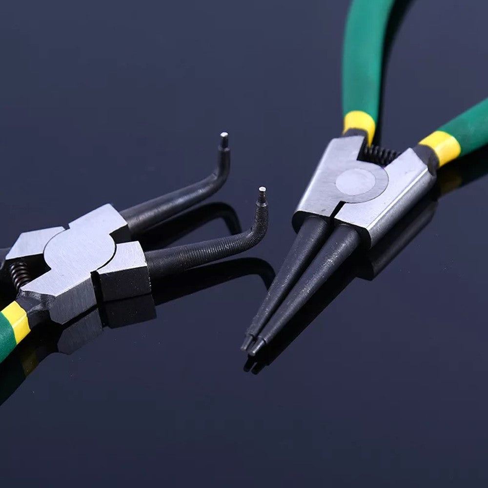 7 inch Circlip Plier Snap Ring Plier Internal External Bent Nose Handle Stick - Straight Tip