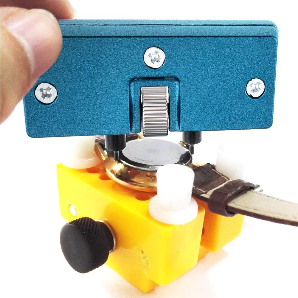 Adjustable Watch Opener Wrench Back Case Battery Remover Screw Wrench Repair Watchmaker Tool - Blue