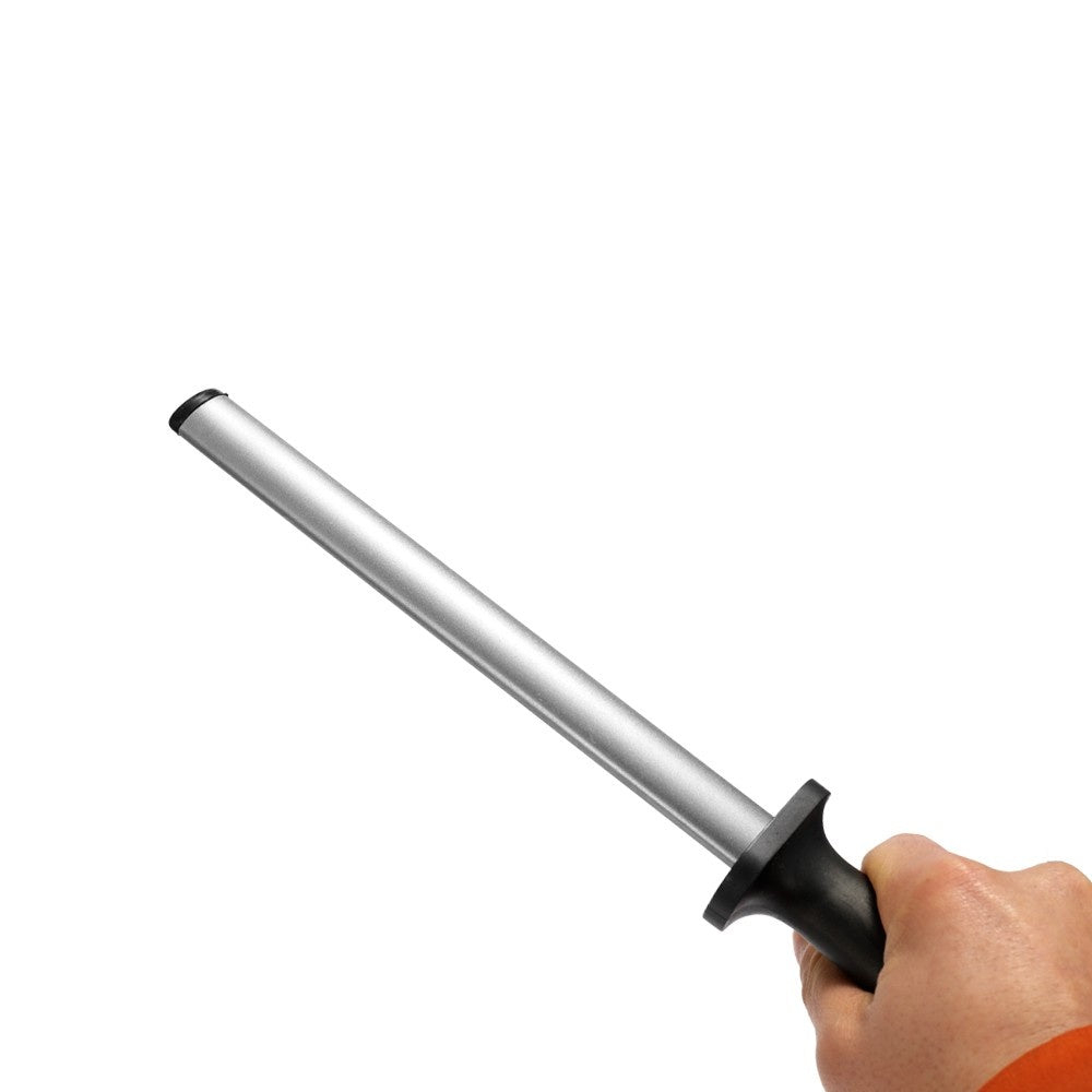Oval Steel Sharpener Rod Grit Diamond Coated Cutter Sharpening Tool for Home Kitchen Utensils - 10inch Sharpening Length