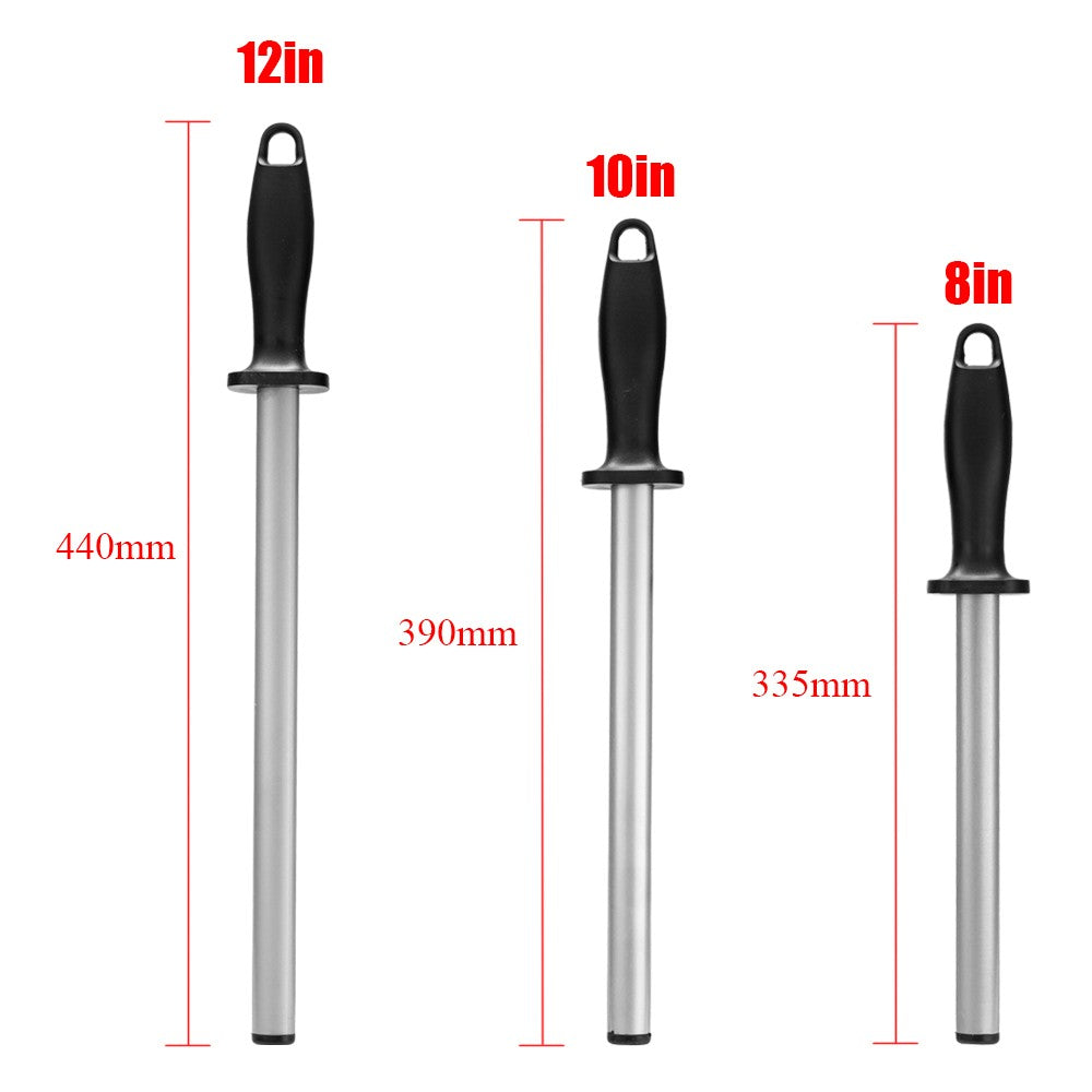 Oval Steel Sharpener Rod Grit Diamond Coated Cutter Sharpening Tool for Home Kitchen Utensils - 12inch Sharpening Length