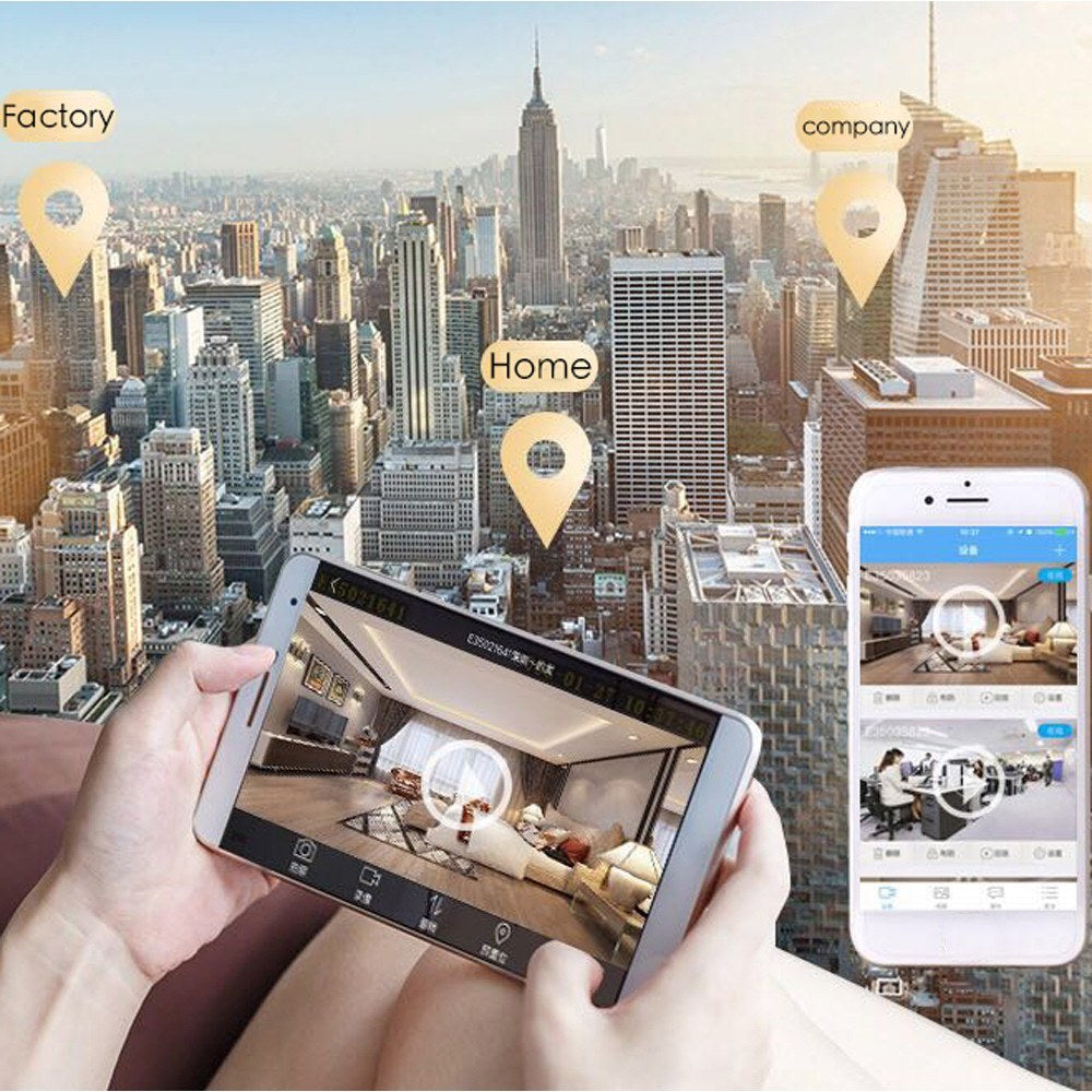 Mini WiFi Camera Portable Metal Case Cameras - Black/US Plug