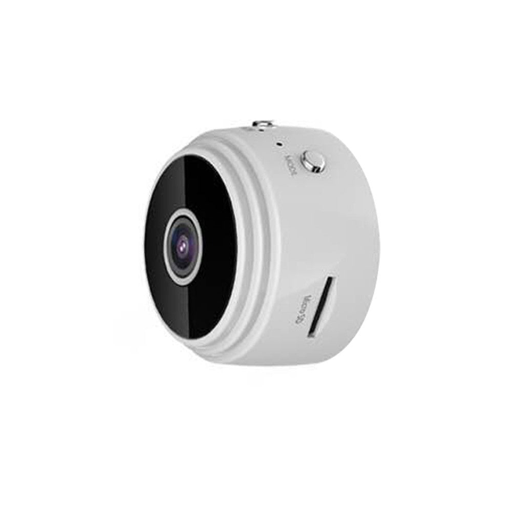 Mini WiFi Camera Portable Metal Case Cameras - White/US Plug