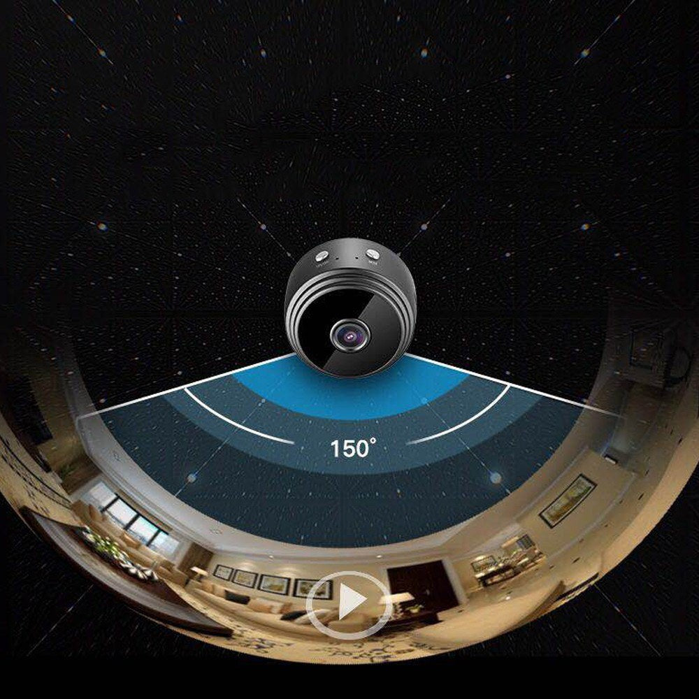 Mini WiFi Camera Portable Metal Case Cameras - White/EU Plug