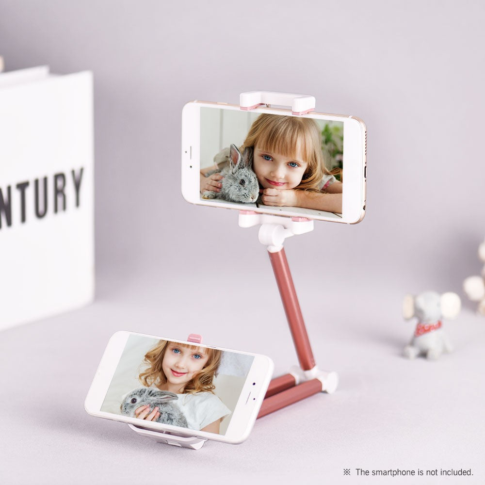 Universal Smartphone Desktop Stand Car Phone Mount Holder - Rose Gold