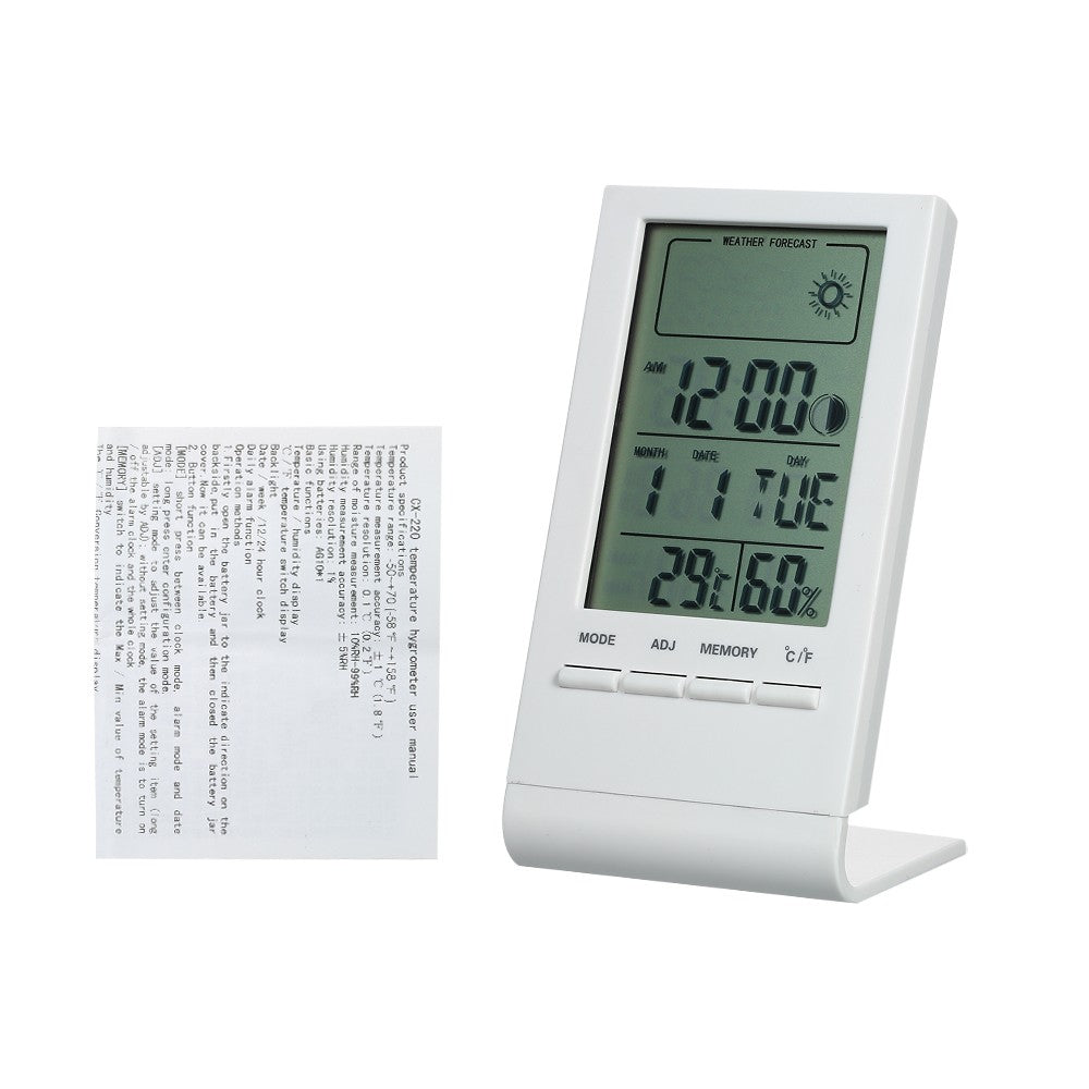 Mini Digital Thermometer Indoor Hygrometer - White