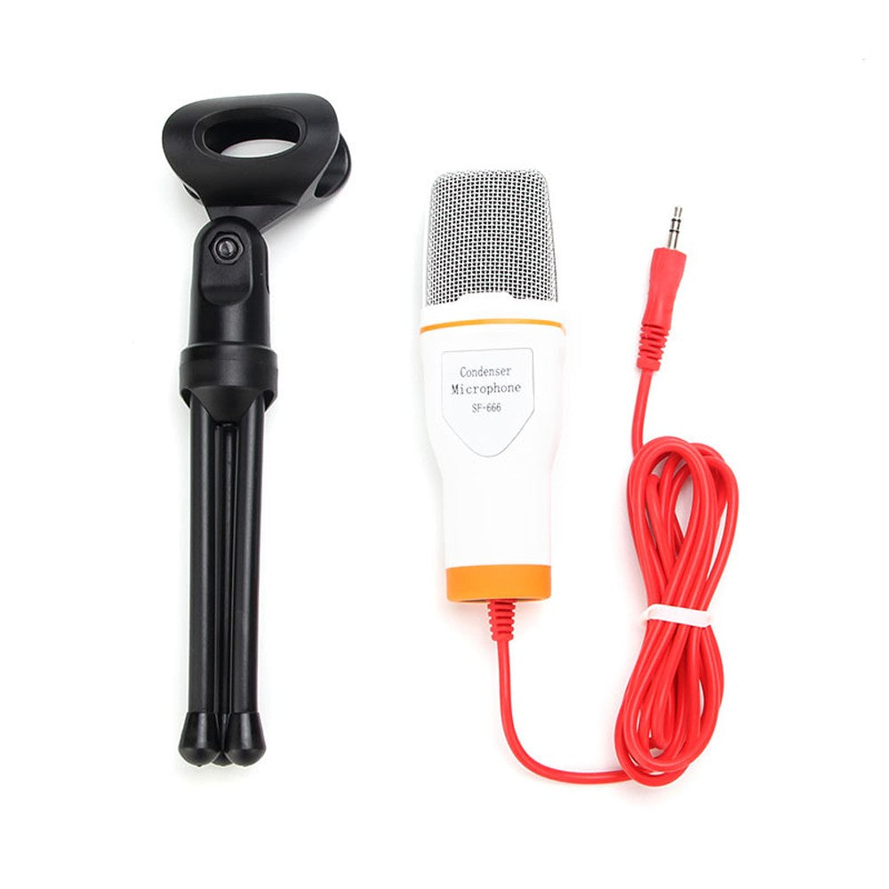 Professional Sound Audio Wired Stereo Condenser Microphone - White