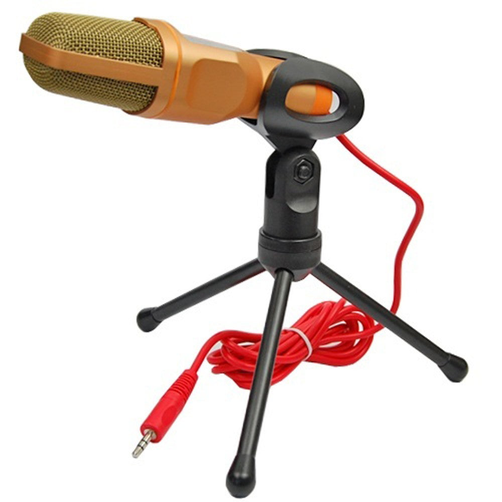 Professional Sound Audio Wired Stereo Condenser Microphone - Gold