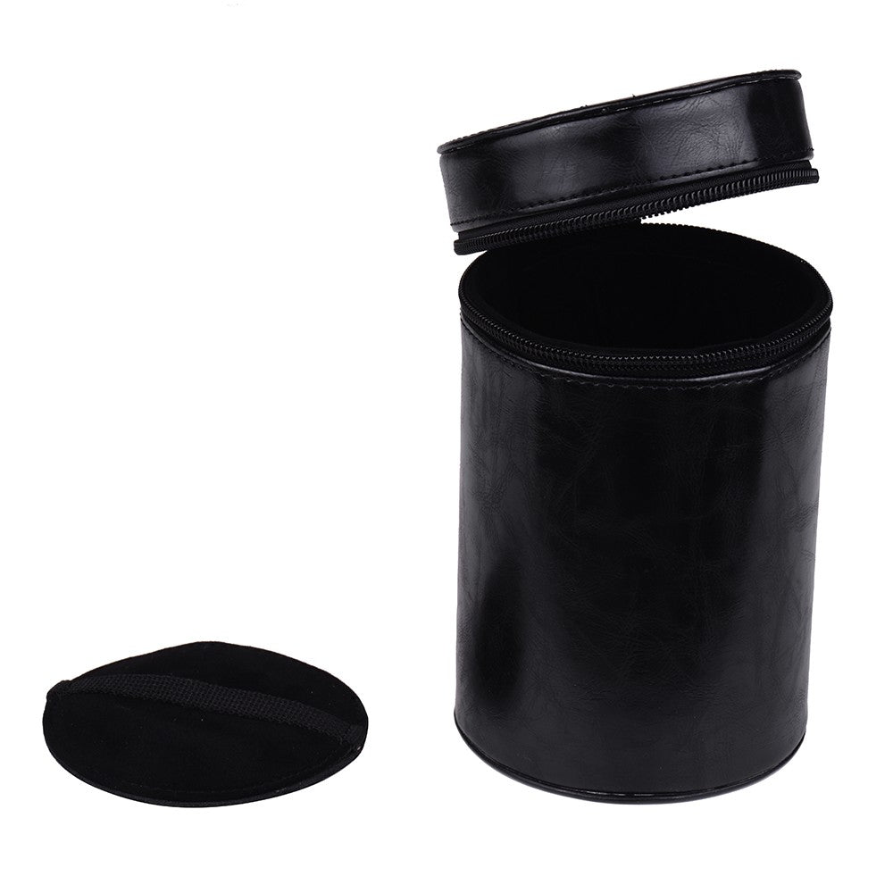 Inner Size 140*85mm For Canon Nikon Sony Fuji Pentax Panasonic DSLR Camera Lens Medium PU Leather Pouch Protective Lens Case Bag Cover - Black