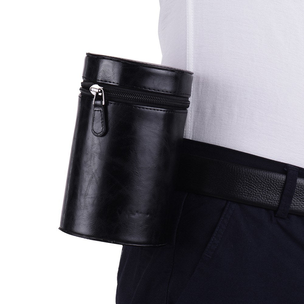 Inner Size 140*85mm For Canon Nikon Sony Fuji Pentax Panasonic DSLR Camera Lens Medium PU Leather Pouch Protective Lens Case Bag Cover - Black