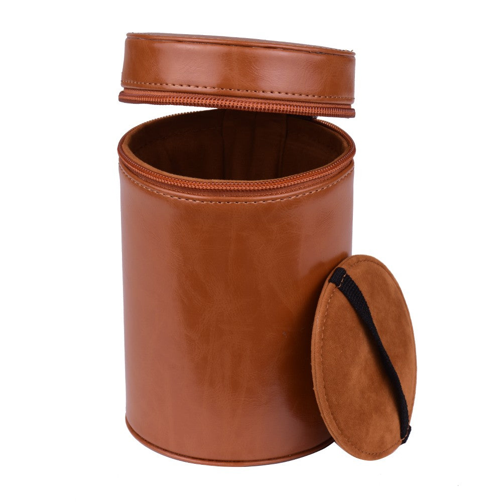 Inner Size 140*85mm For Canon Nikon Sony Fuji Pentax Panasonic DSLR Camera Lens Medium PU Leather Pouch Protective Lens Case Bag Cover - Brown