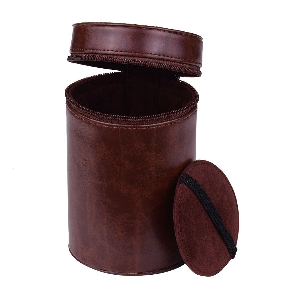 Inner Size 140*85mm For Canon Nikon Sony Fuji Pentax Panasonic DSLR Camera Lens Medium PU Leather Pouch Protective Lens Case Bag Cover - Coffee