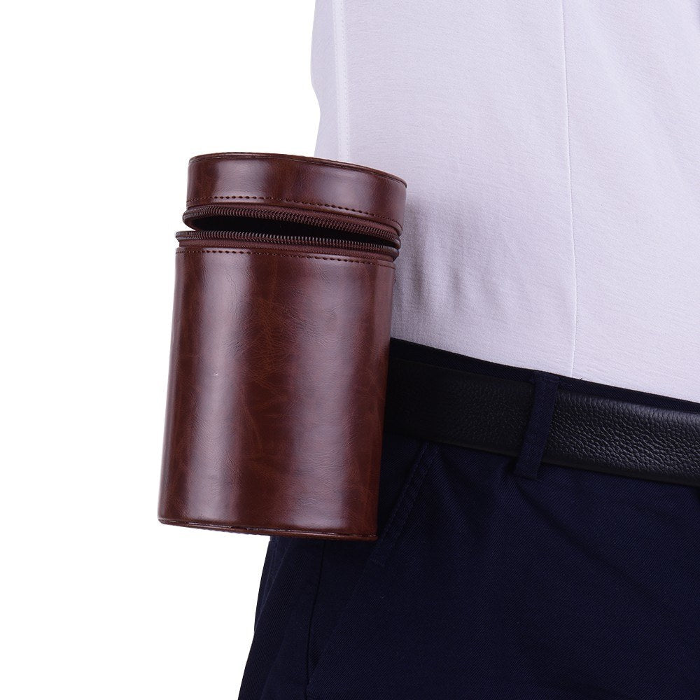 Inner Size 140*85mm For Canon Nikon Sony Fuji Pentax Panasonic DSLR Camera Lens Medium PU Leather Pouch Protective Lens Case Bag Cover - Coffee