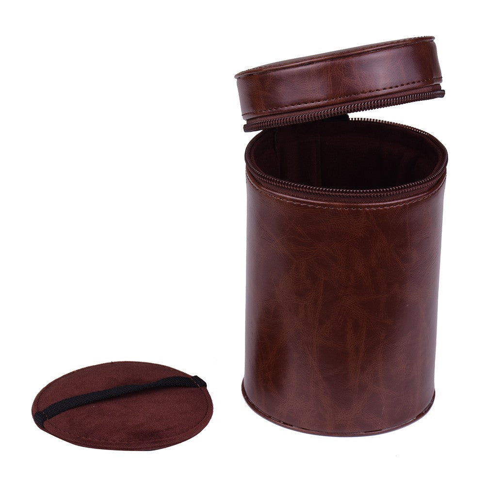 Inner Size 140*85mm For Canon Nikon Sony Fuji Pentax Panasonic DSLR Camera Lens Medium PU Leather Pouch Protective Lens Case Bag Cover - Coffee