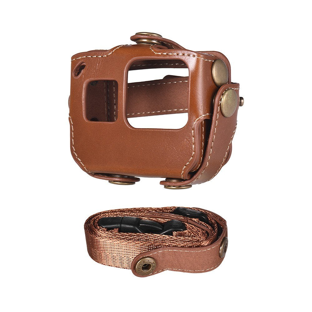 Uniqkart for GoPro Hero 6/5 Action Camera PU Leather Shell Cover Bag Case - Brown