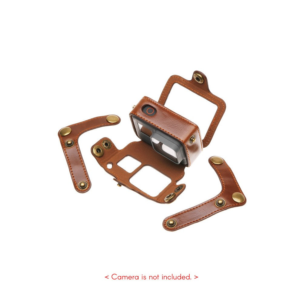 Uniqkart for GoPro Hero 6/5 Action Camera PU Leather Shell Cover Bag Case - Brown