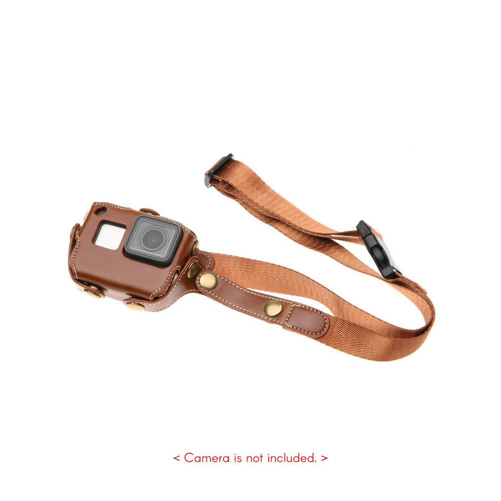 Uniqkart for GoPro Hero 6/5 Action Camera PU Leather Shell Cover Bag Case - Brown