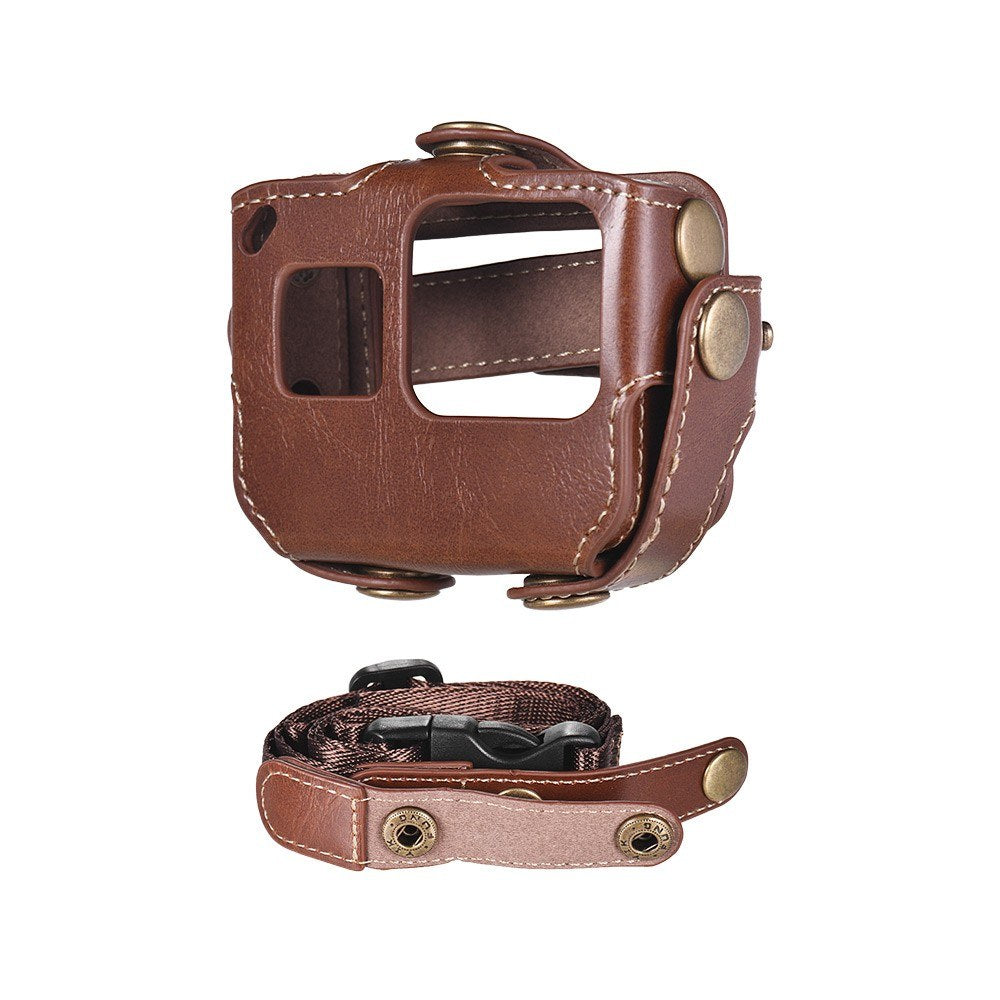 Uniqkart for GoPro Hero 6/5 Action Camera PU Leather Shell Cover Bag Case - Coffee