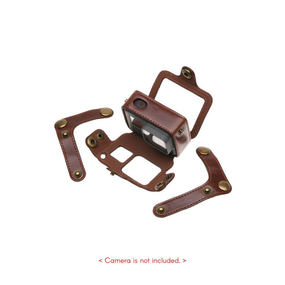 Uniqkart for GoPro Hero 6/5 Action Camera PU Leather Shell Cover Bag Case - Coffee