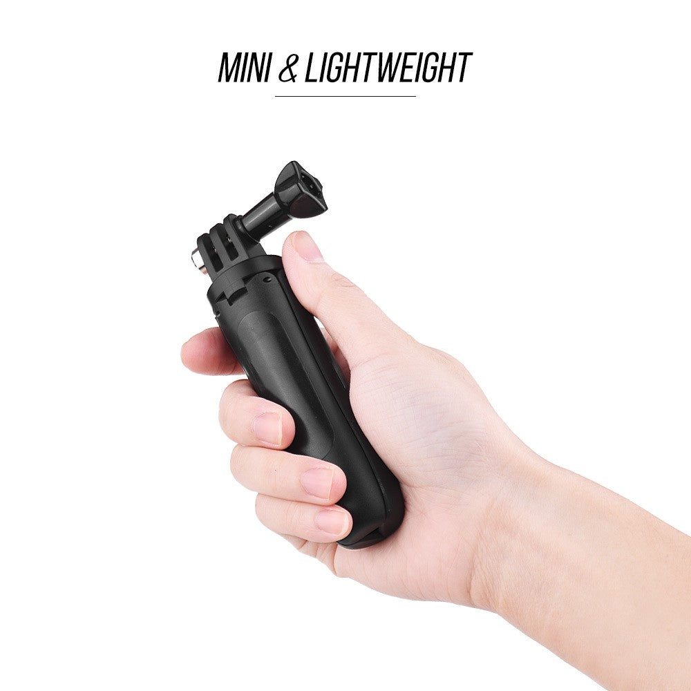 Uniqkart for GoPro Hero Sports Action Camera Tripod Stand Hand Grip Mini Extension Selfie Stick - Black