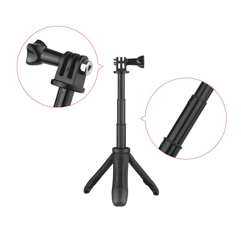 Uniqkart for GoPro Hero Sports Action Camera Tripod Stand Hand Grip Mini Extension Selfie Stick - Black