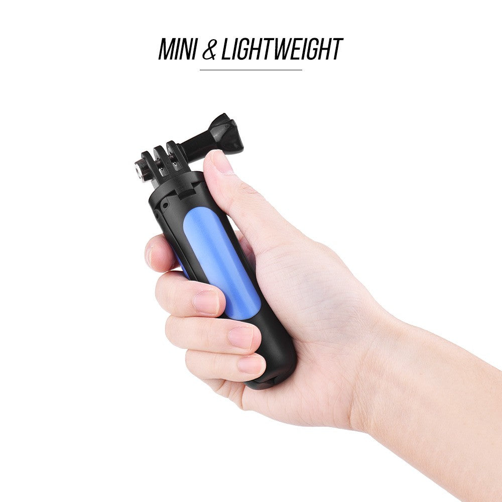 Uniqkart for GoPro Hero Sports Action Camera Tripod Stand Hand Grip Mini Extension Selfie Stick - Blue