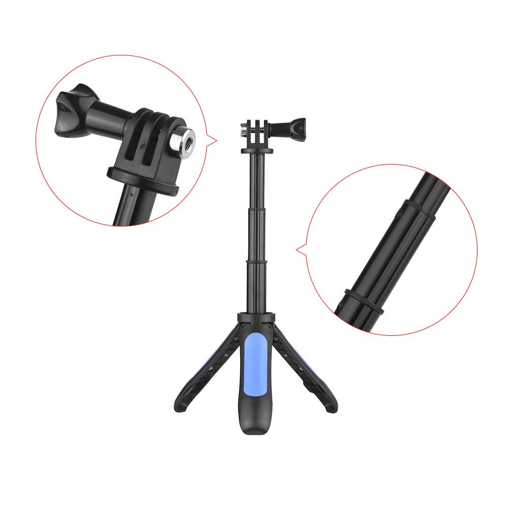 Uniqkart for GoPro Hero Sports Action Camera Tripod Stand Hand Grip Mini Extension Selfie Stick - Blue