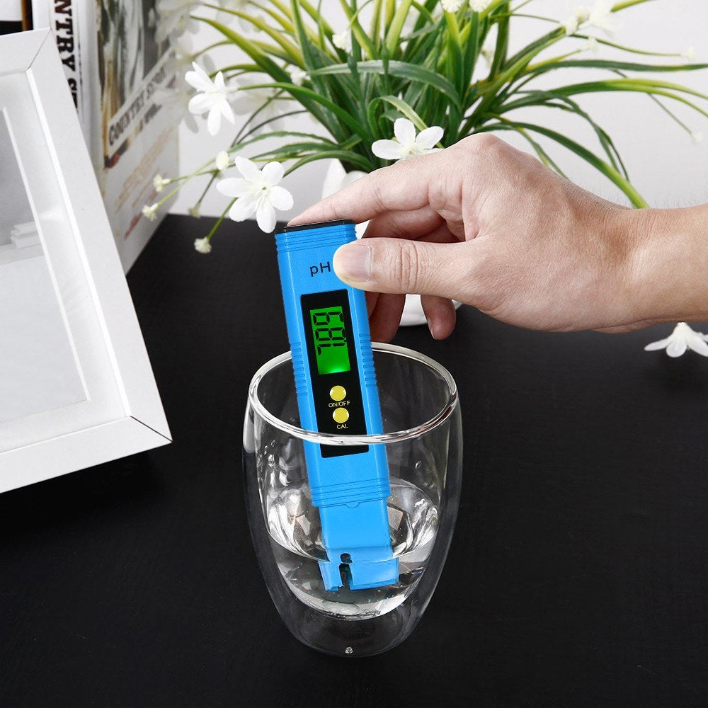 Portable Auto Water Quality Tester Digital LCD pH Meter pH Test Pen - Blue
