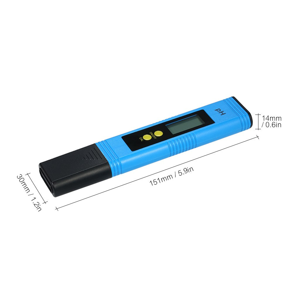 Portable Auto Water Quality Tester Digital LCD pH Meter pH Test Pen - Blue