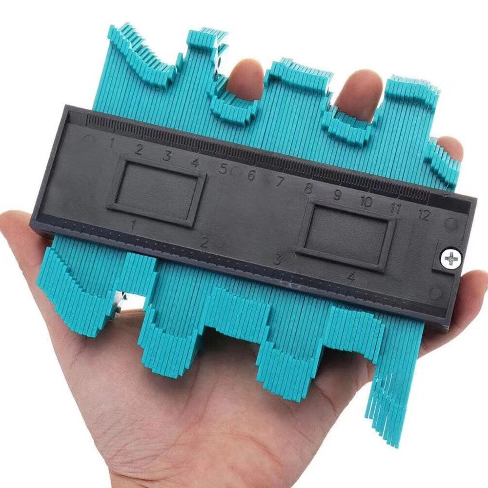 Contour Gauge Duplicator Profile Gauge Tiling Wood Measure Ruler Tools Laminate Tiles Edge Shaping - Black/Blue
