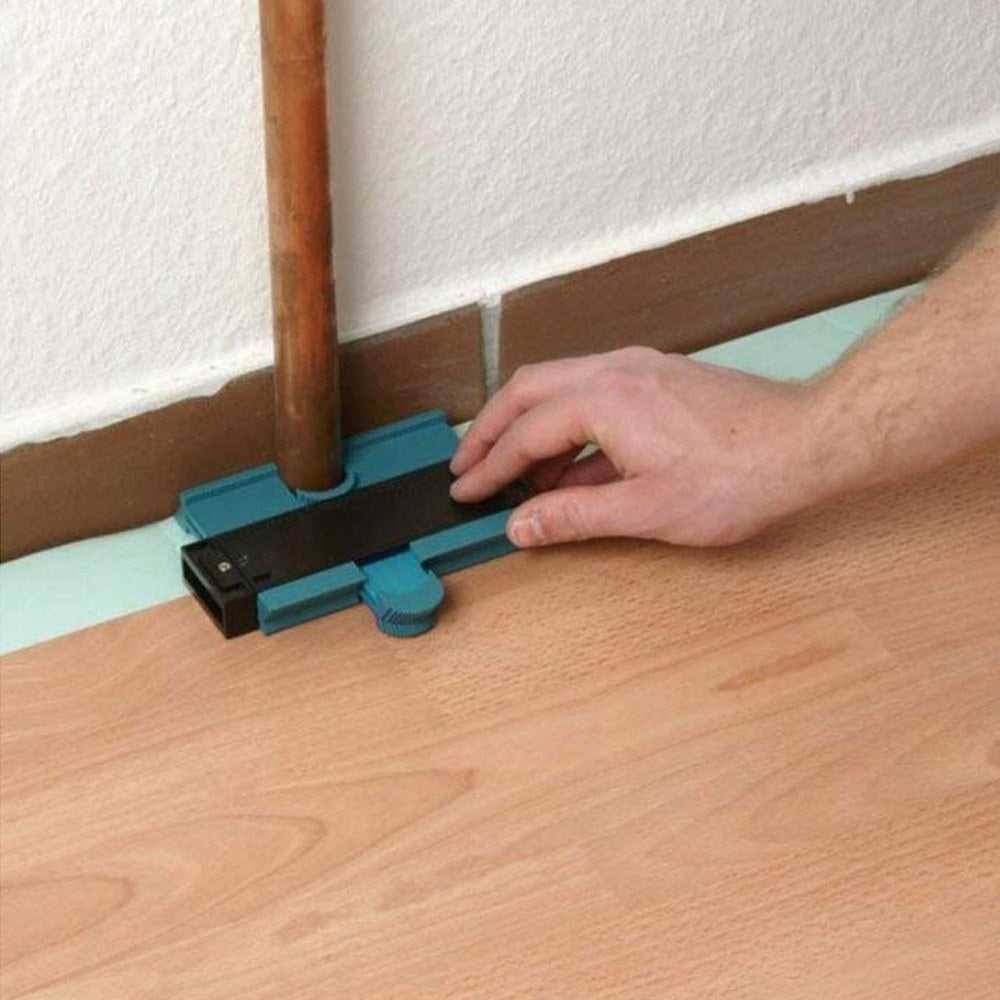 Contour Gauge Duplicator Profile Gauge Tiling Wood Measure Ruler Tools Laminate Tiles Edge Shaping - Black/Blue