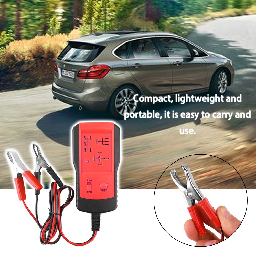 Universal 12V Automotive Relay Tester Relay Car Battery Detector Tool - Red