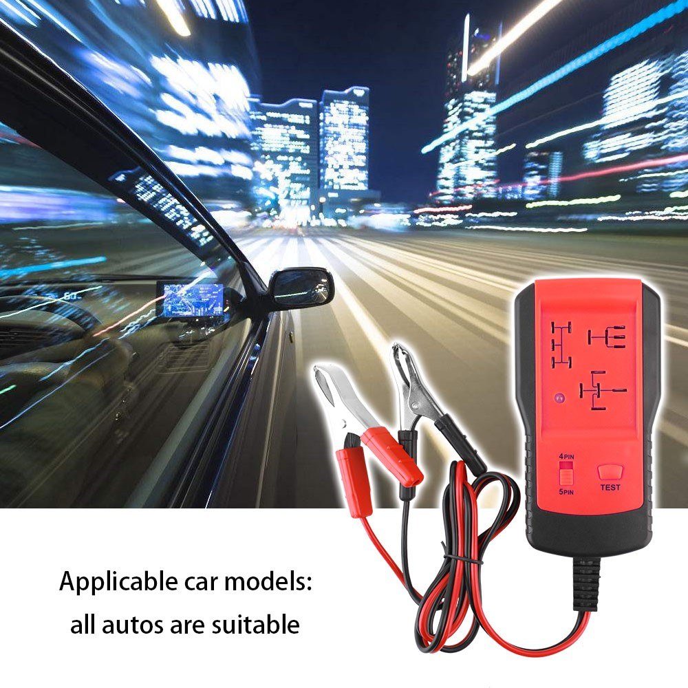 Universal 12V Automotive Relay Tester Relay Car Battery Detector Tool - Red