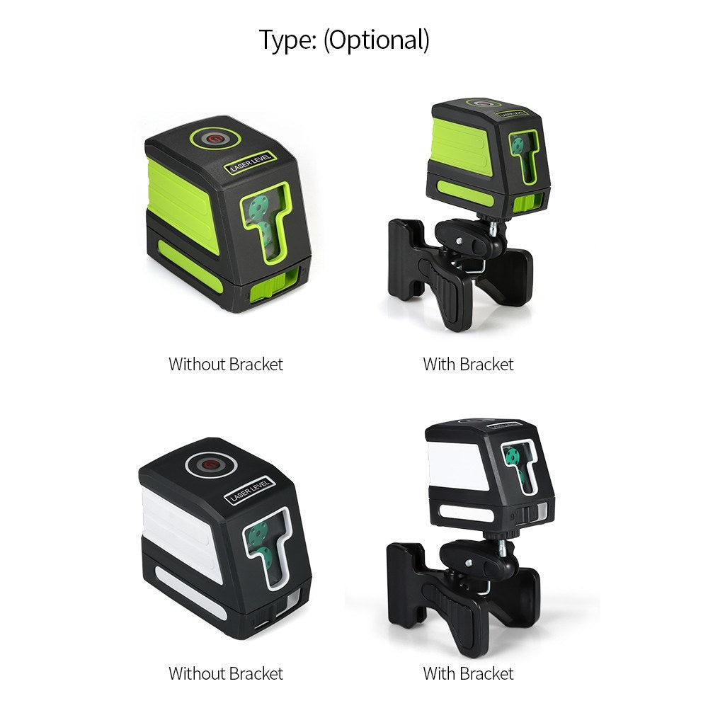 Self-Leveling 2 Lines Laser Level Cross Line Leveling Laser Level Kit - With Bracket