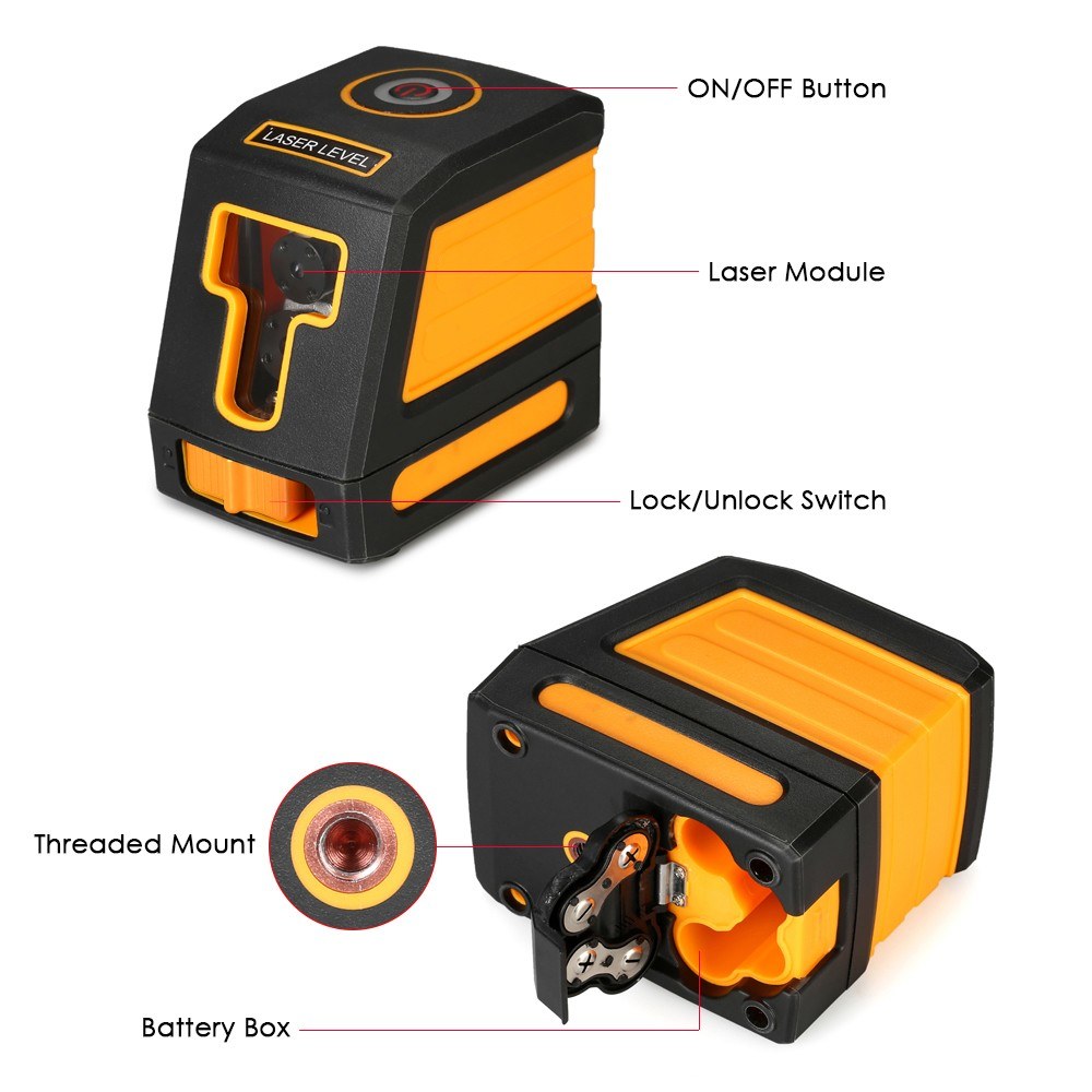 Laser Level Professional Cross Line Leveling with Selectable Laser Lines and Vertical Beam Spread - Without Bracket
