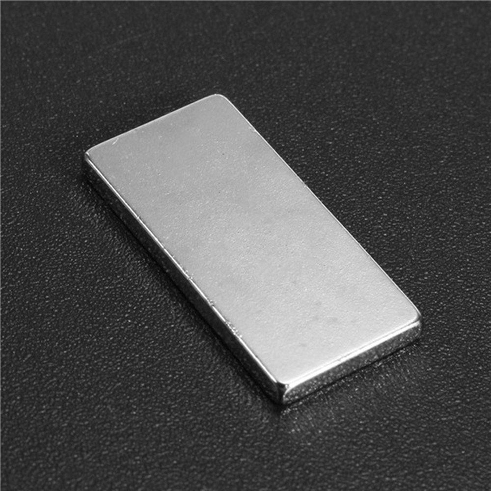 N50 10Pcs Neodymium Block Magnet 20x10x2mm Silver Super Strong Magnets - 10Pcs