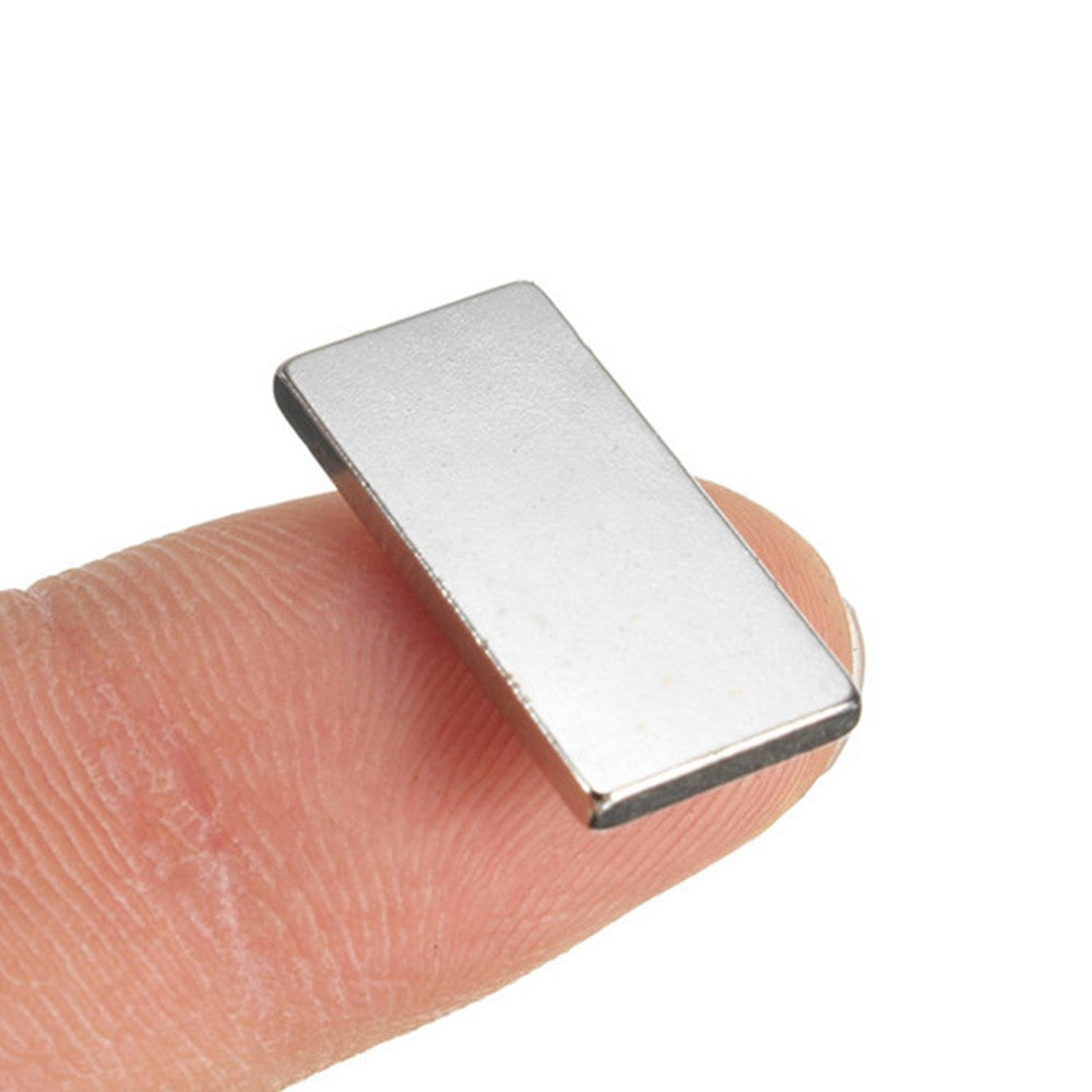 N50 10Pcs Neodymium Block Magnet 20x10x2mm Silver Super Strong Magnets - 10Pcs