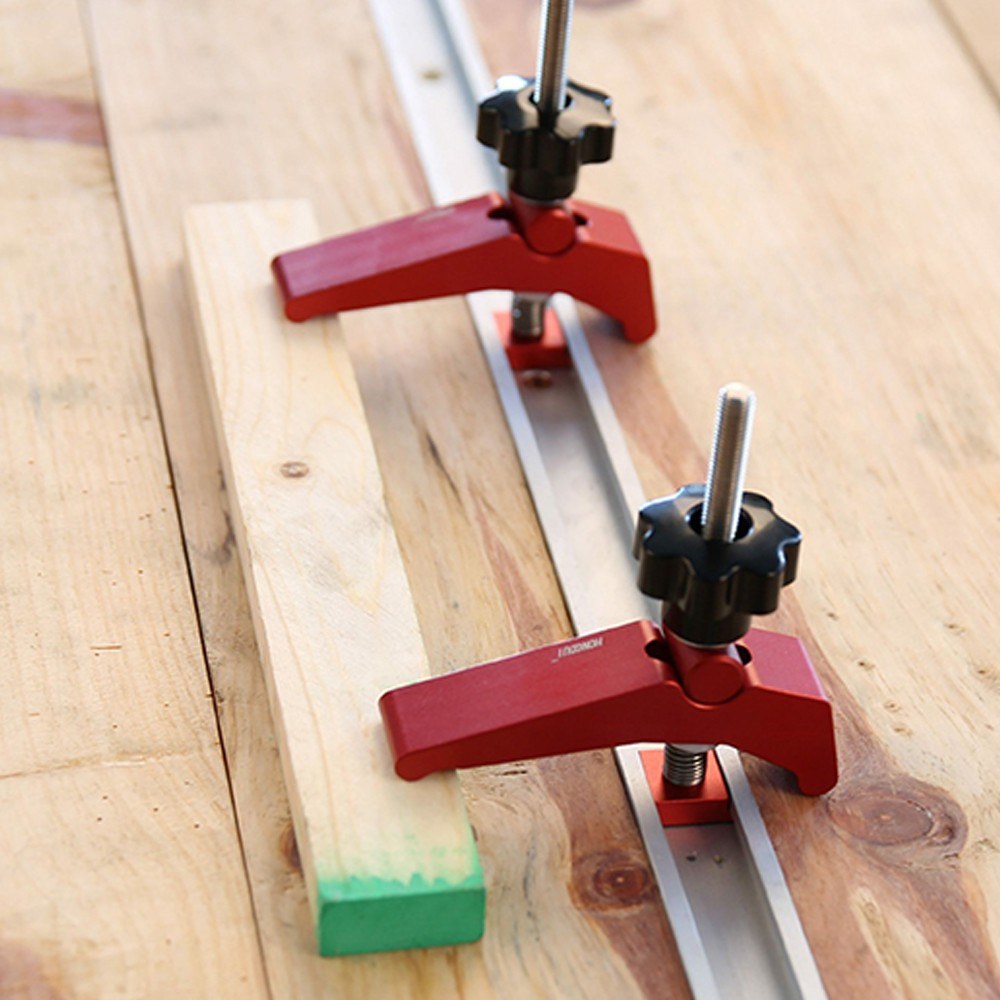 Quick Acting Hold Down Clamp T-slot T-track Clamp Set Aluminum Alloy Woodworking Tools