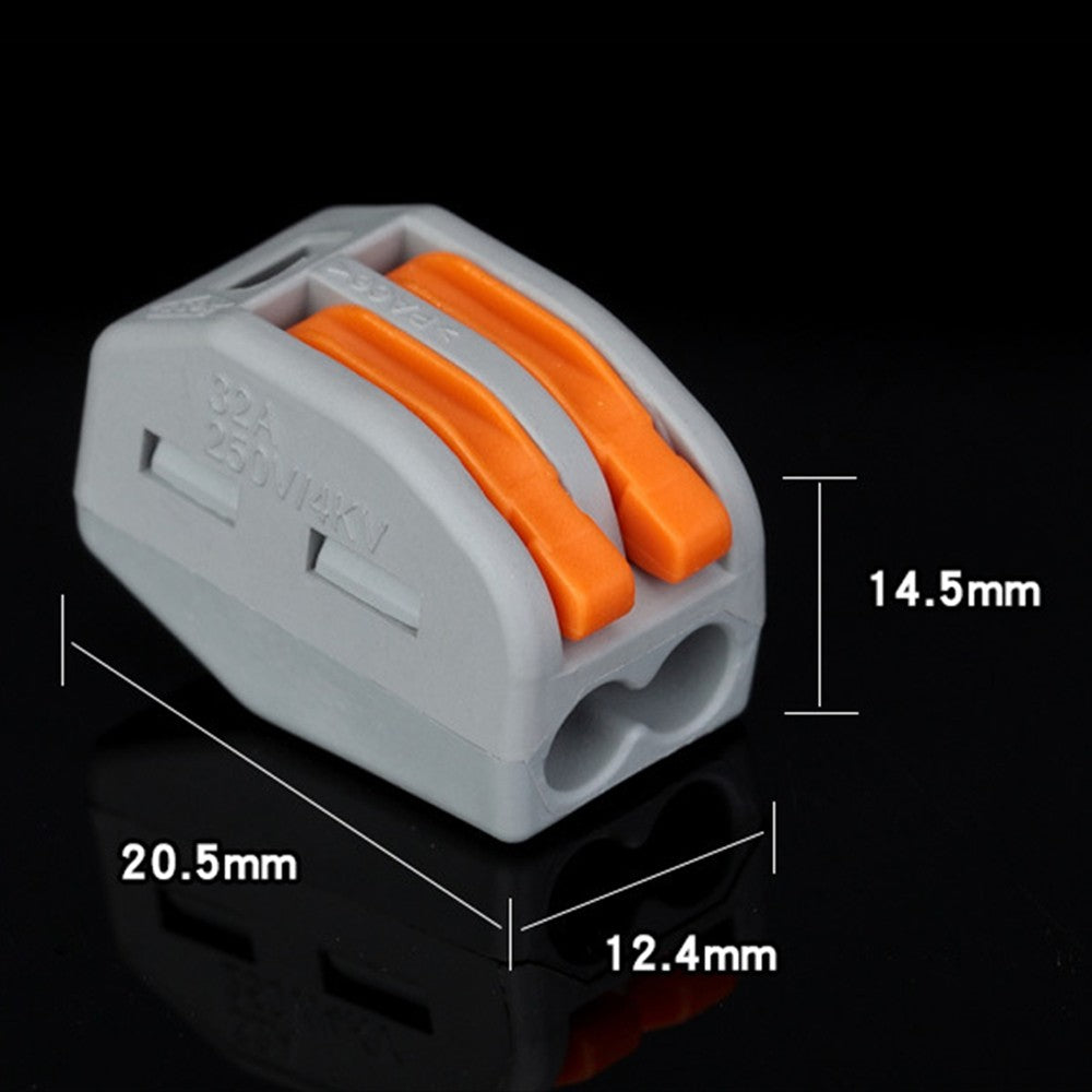 60pcs Cable Connector Wire Junction Compact Box Connectors Quick Terminals with 2/3/5 Way - Grey/Orange