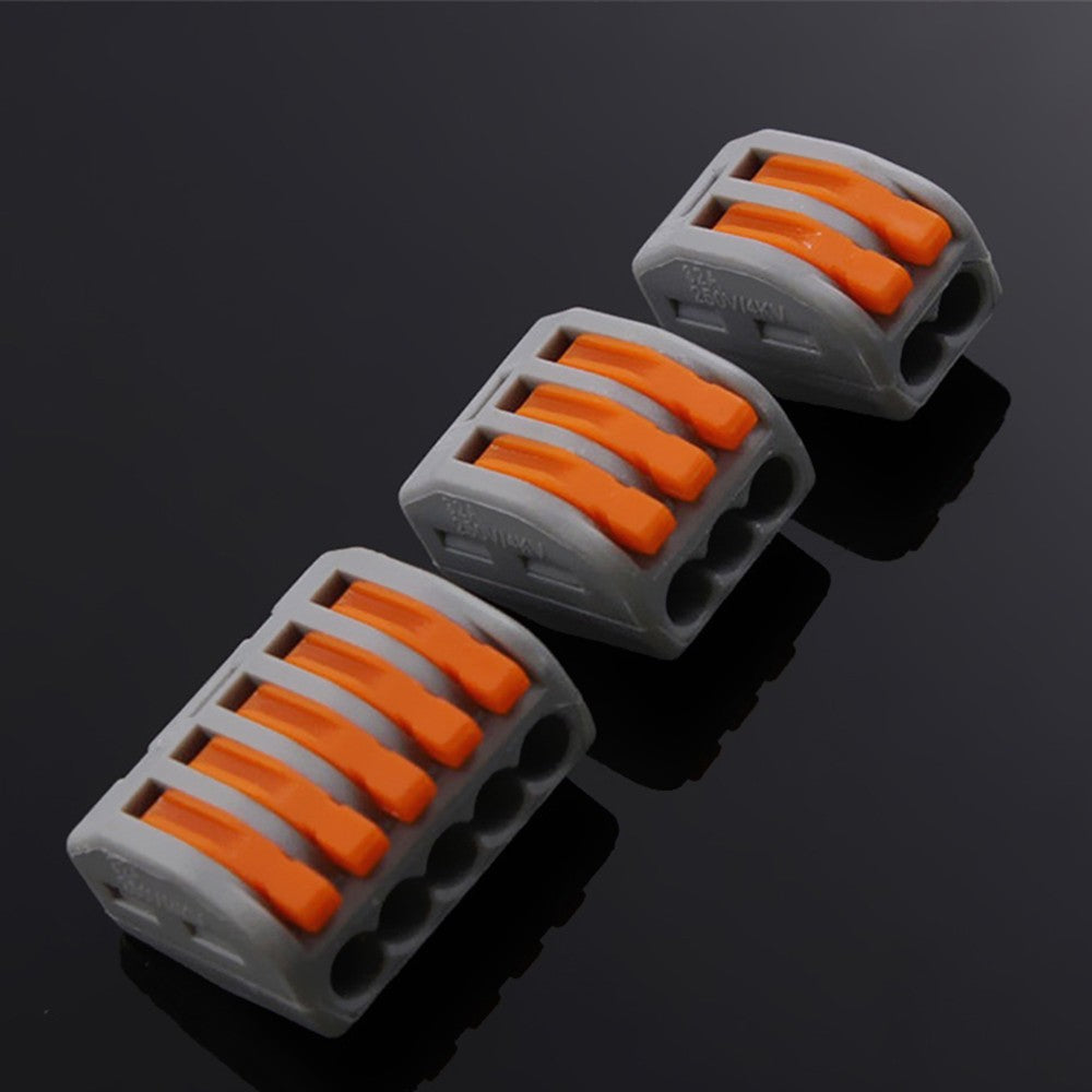 60pcs Cable Connector Wire Junction Compact Box Connectors Quick Terminals with 2/3/5 Way - Grey/Orange